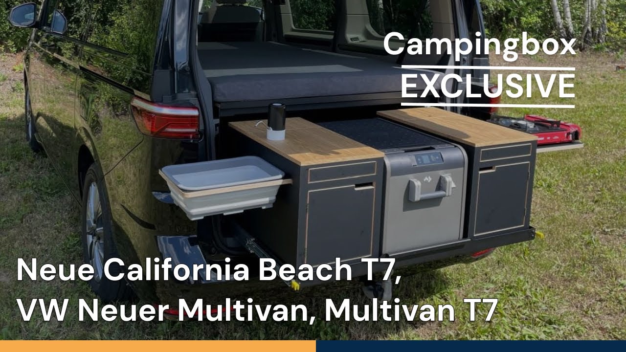 VW Multivan T7 Campingbox EXCLUSIVE – Campingbox mit Dometic Kühlschrank | Campervan 2024