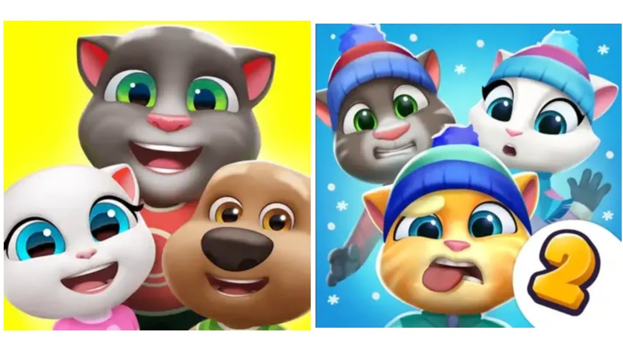 1 vs 2 talking tom friend 
