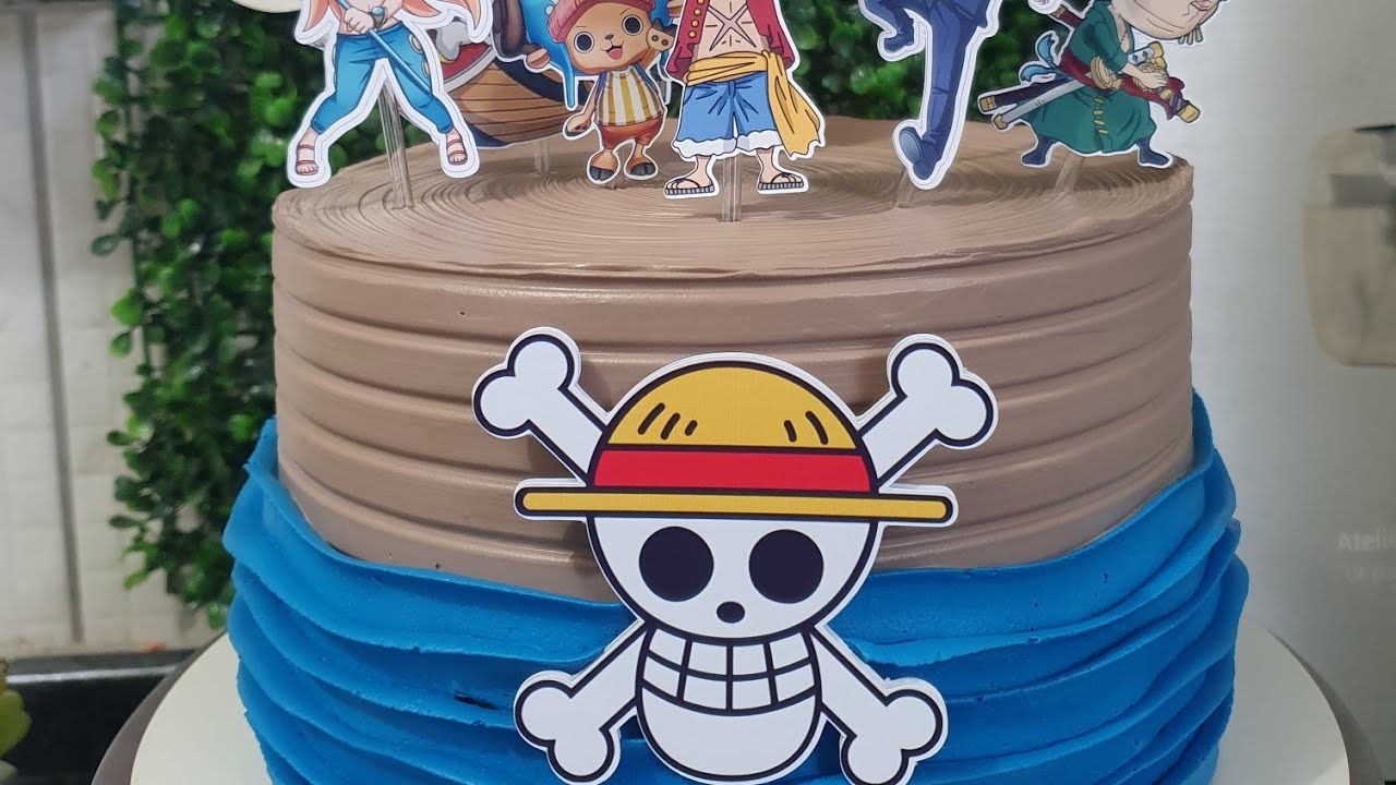 BOLO ONE PIECE | EFEITO ONDINHA | BICO 123 | ATELIÊ DOCE - LIDIANE OLIVEIRA