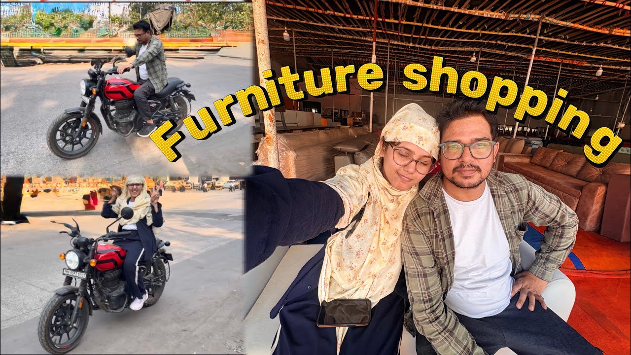 Ghar ke liye Furniture dekhne gye🪑🛋️ || Hunter 350 Test Drive kr li🏍️🫣