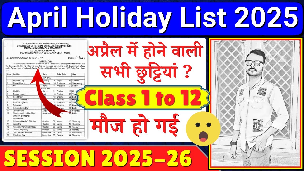 april holiday list 2025 | अप्रैल महीने में होने वाली सारी छुट्टियां | April month holidays list 2025