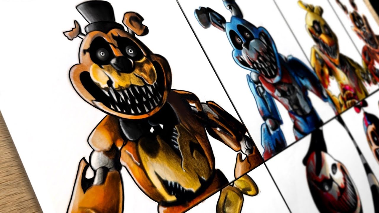 Drawing FNAF in Nightmare Critters Monster style ( Five Nights At Freddy's / Poppy Playtime 5 )