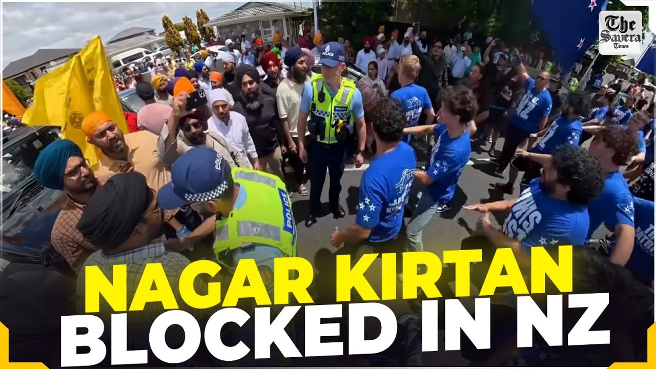 Sikh Nagar Kirtan Blocked in New Zealand | Protesters Perform Haka, Police Intervene