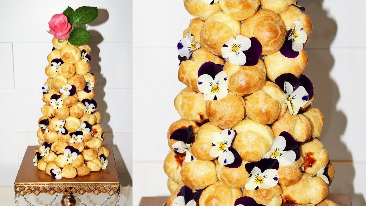 Cake decorating tutorials | how to work make a croquembouche tower | Sugarella Sweets