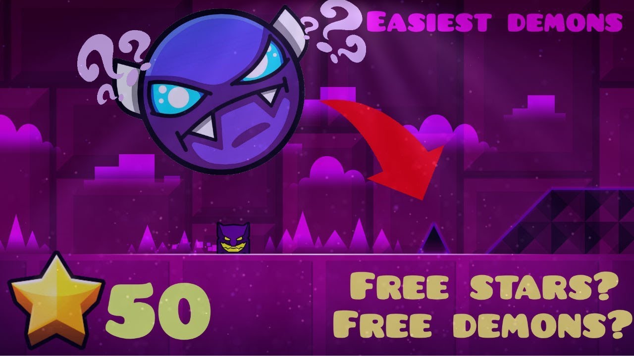 TOP 5 EASIEST DEMONS, FOR STARTERS (FREE DEMONS?) | GEOMETRY DASH