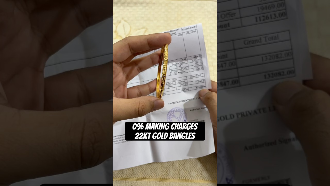 Unboxing Bhima Jewellers Gold Bangles 0% Making Charges #shorts