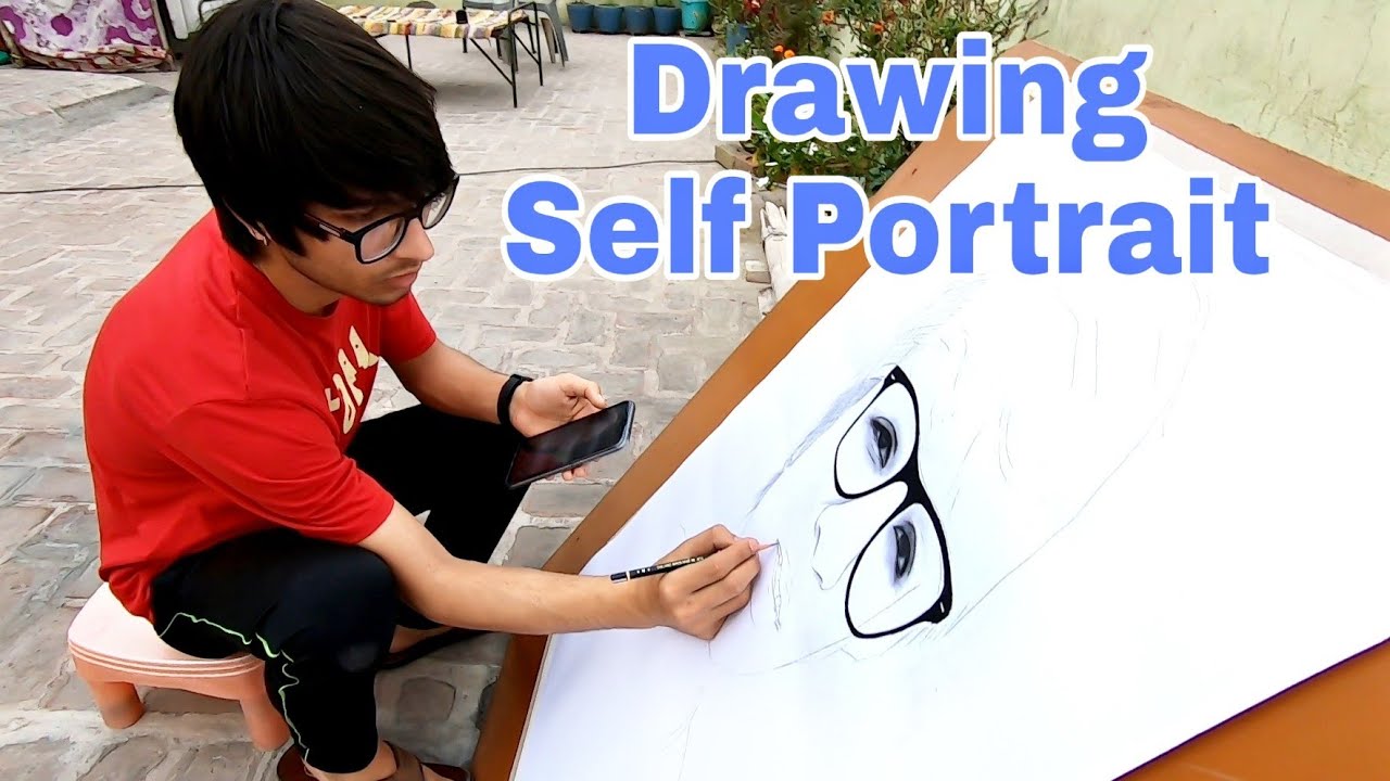 Drawing Self Portrait 😍 A1 Size