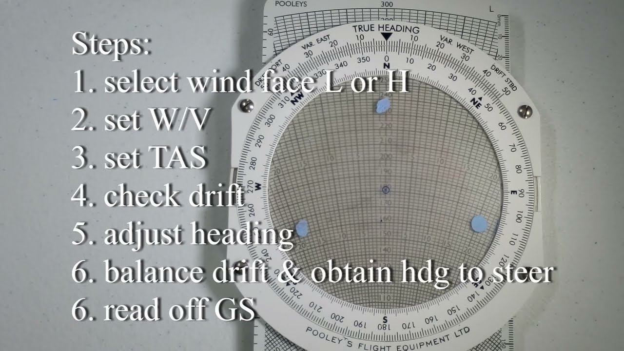 CRP 5 Flight Computer: Finding drift heading to steer and ground speed