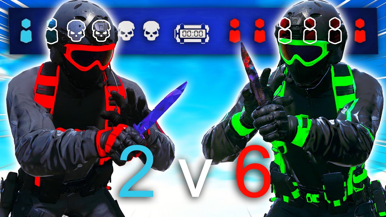WINNING 2 vs 6 with ONLY KNIVES in Search and Destroy?