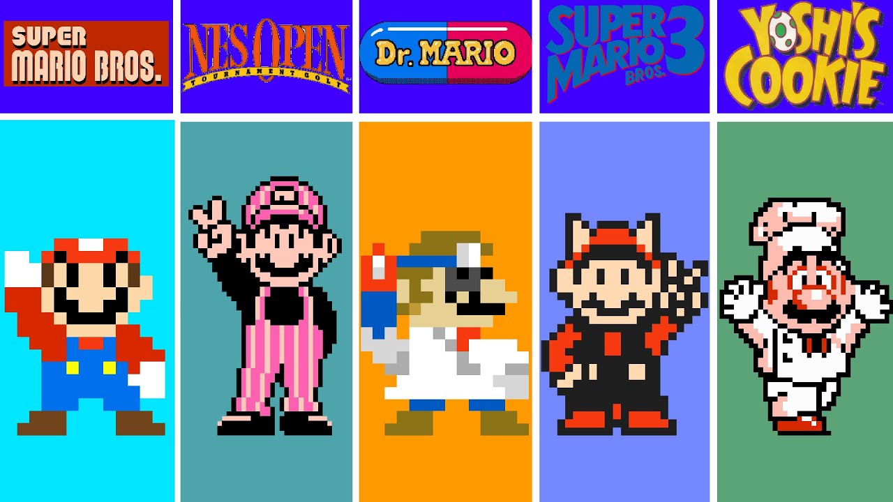 Evolution of Super Mario Games Winning Levels, Stage Clear in Nes Console (1983-1994)