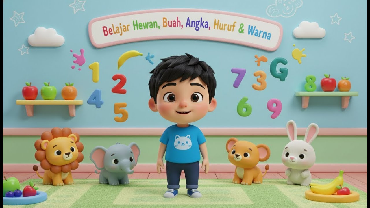 Belajar Hewan, Buah, Angka, Huruf & Warna  |  Lagu Anak Terbaru dan Terpopuler