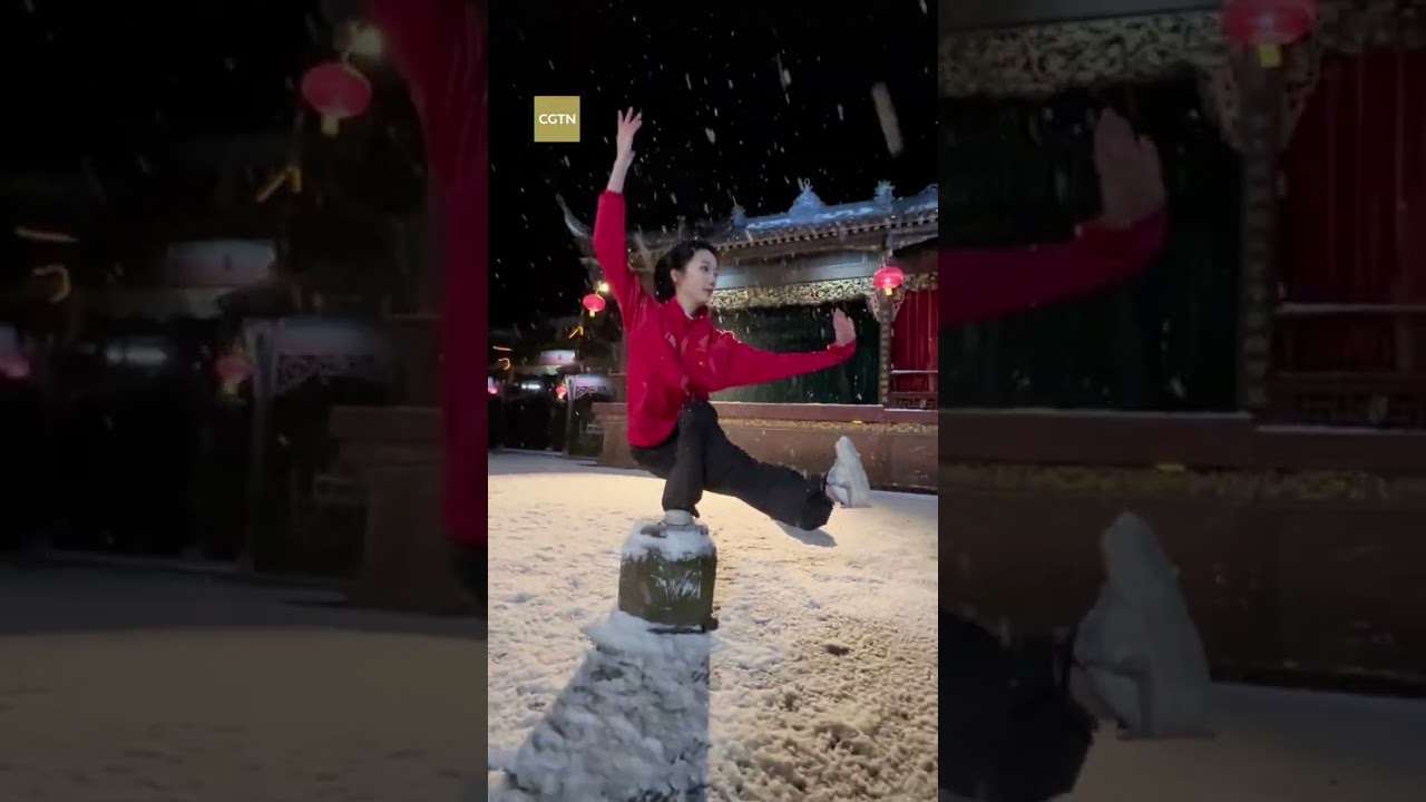 Tai chi performance in snow