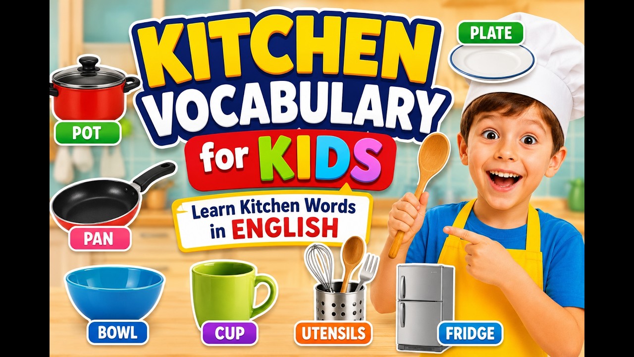 Kitchen Vocabulary for Kids | Learn Kitchen Words in English