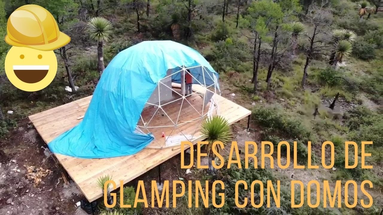 Domos geodésicos para glamping en la sierra de Coahuila, México- Domos geodésicos COSMOTEC (montaje)