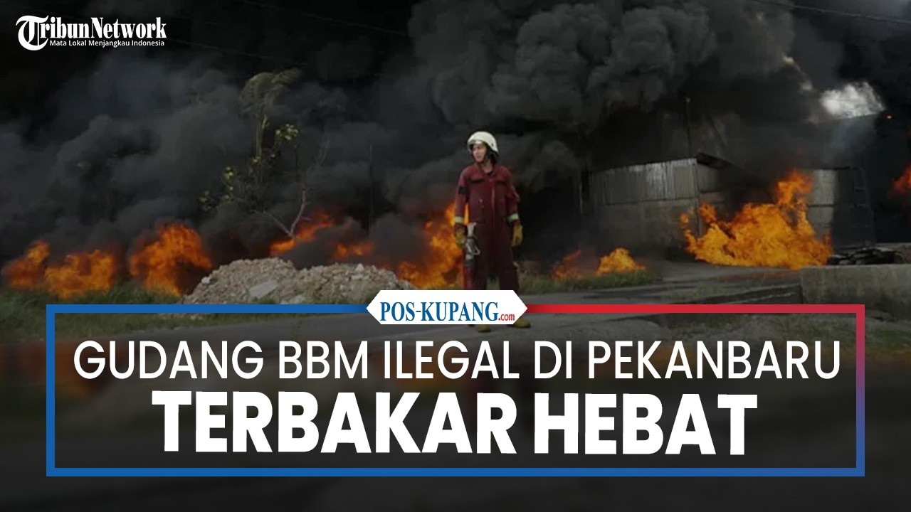 Gudang BBM Ilegal di Jalan Sidodadi Pekanbaru Terbakar Hebat, Solar Mengalir ke Parit!
