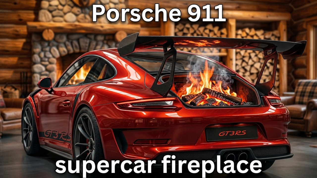 Porsche 911 Cozy winter evening with roaring fireplace