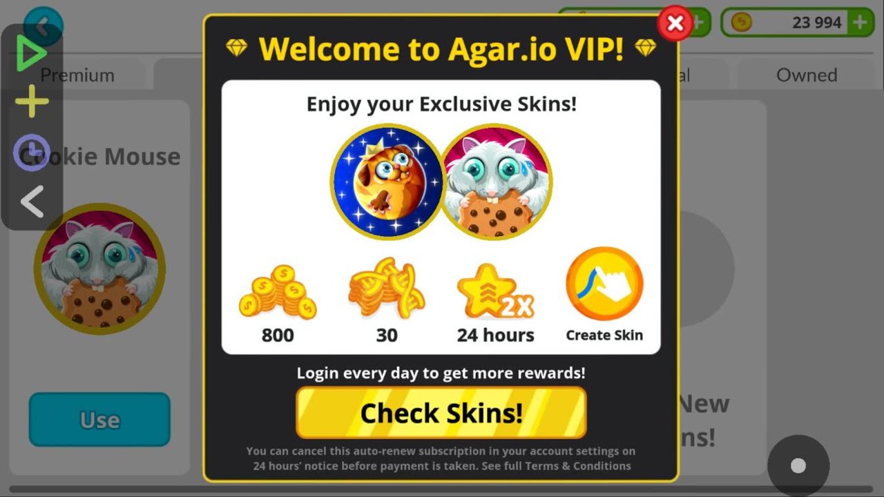 Agar.io NEW HUGE UPDATE! AGAR.IO V.I.P WITH EXCLUSIVE SKINS!