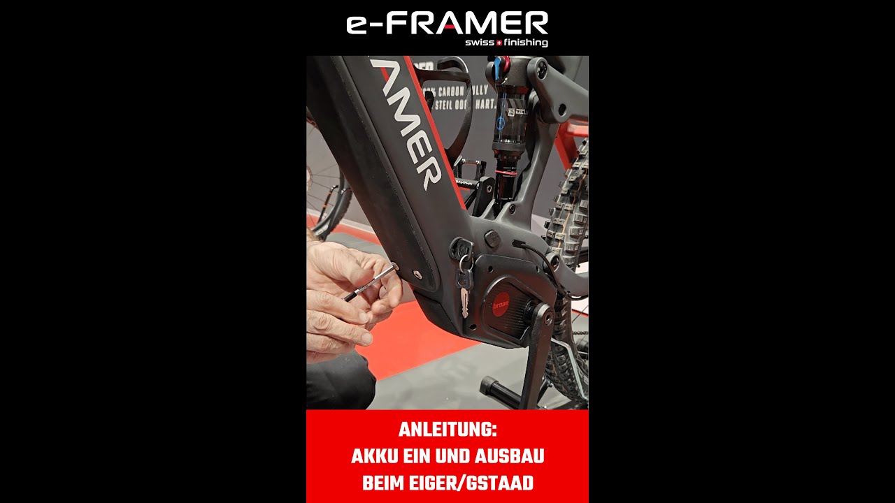 Akku Ein- und Ausbau bei den e-FRAMER Modellen Eiger/Gstaad