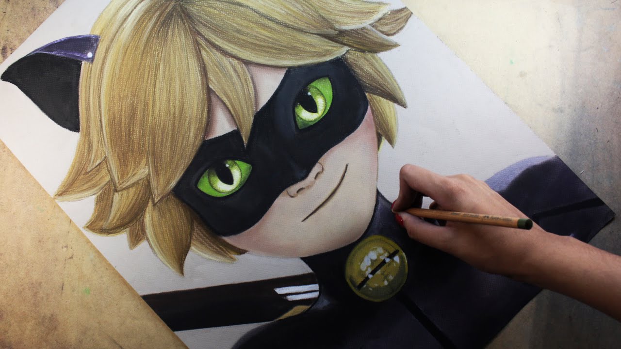 Speed Drawing: Cat Noir /Chat Noir (Miraculous Ladybug) | Diana Díaz