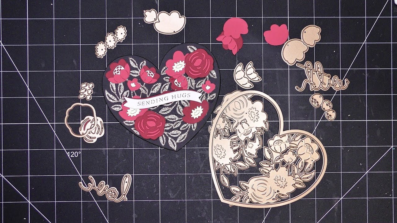Spellbinders December 2022 Large Die of the Month: Blooming Heart Shaped Card Tutorial! Gorgeous!