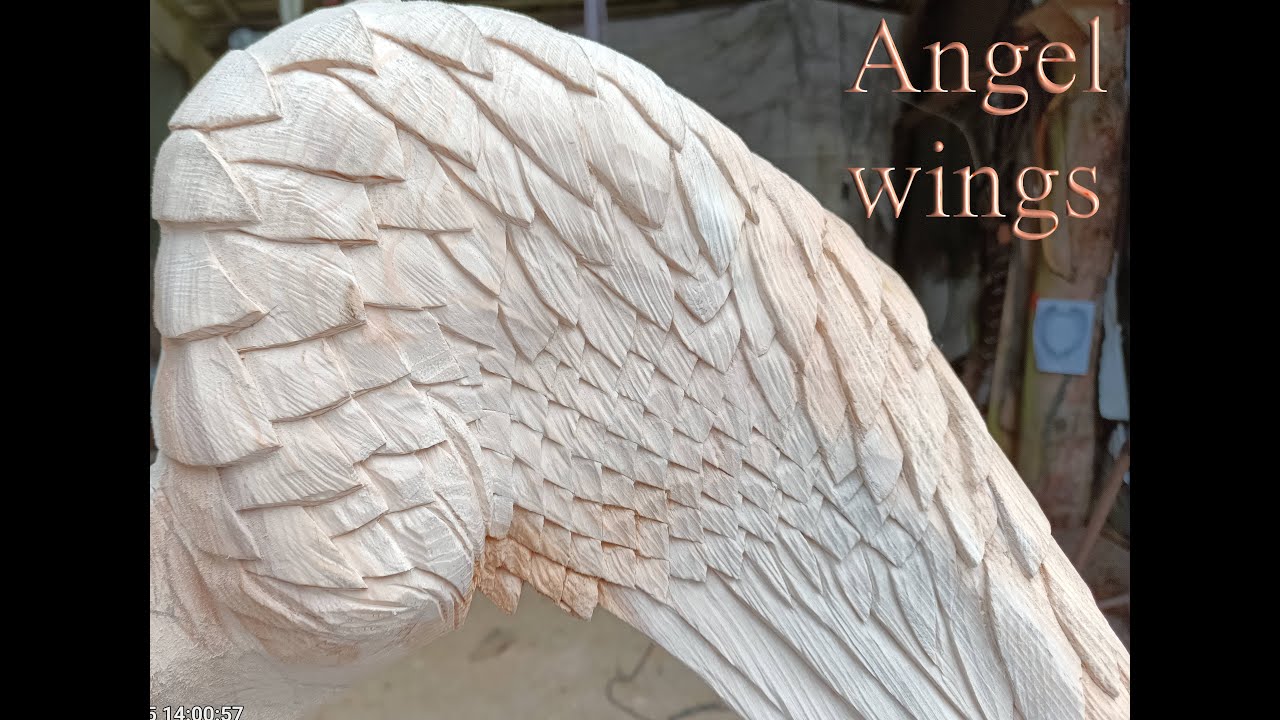 Angel wings mirror frame carving start to finish in ten minutes.