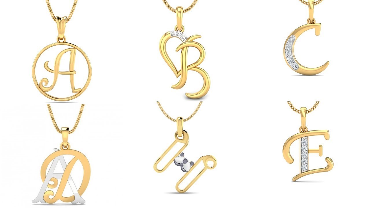 Alphabet Pendant Designs In Gold | Gold Lockets With Letters