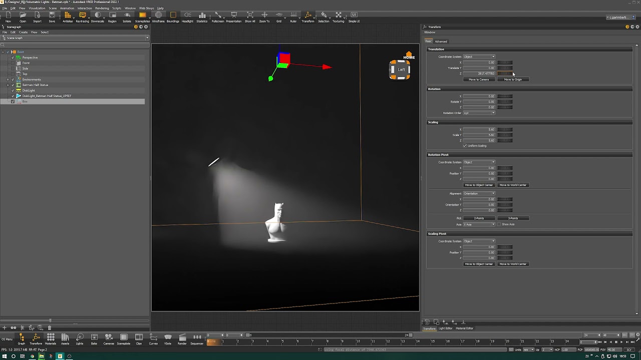 Volumetric Lights in Vred