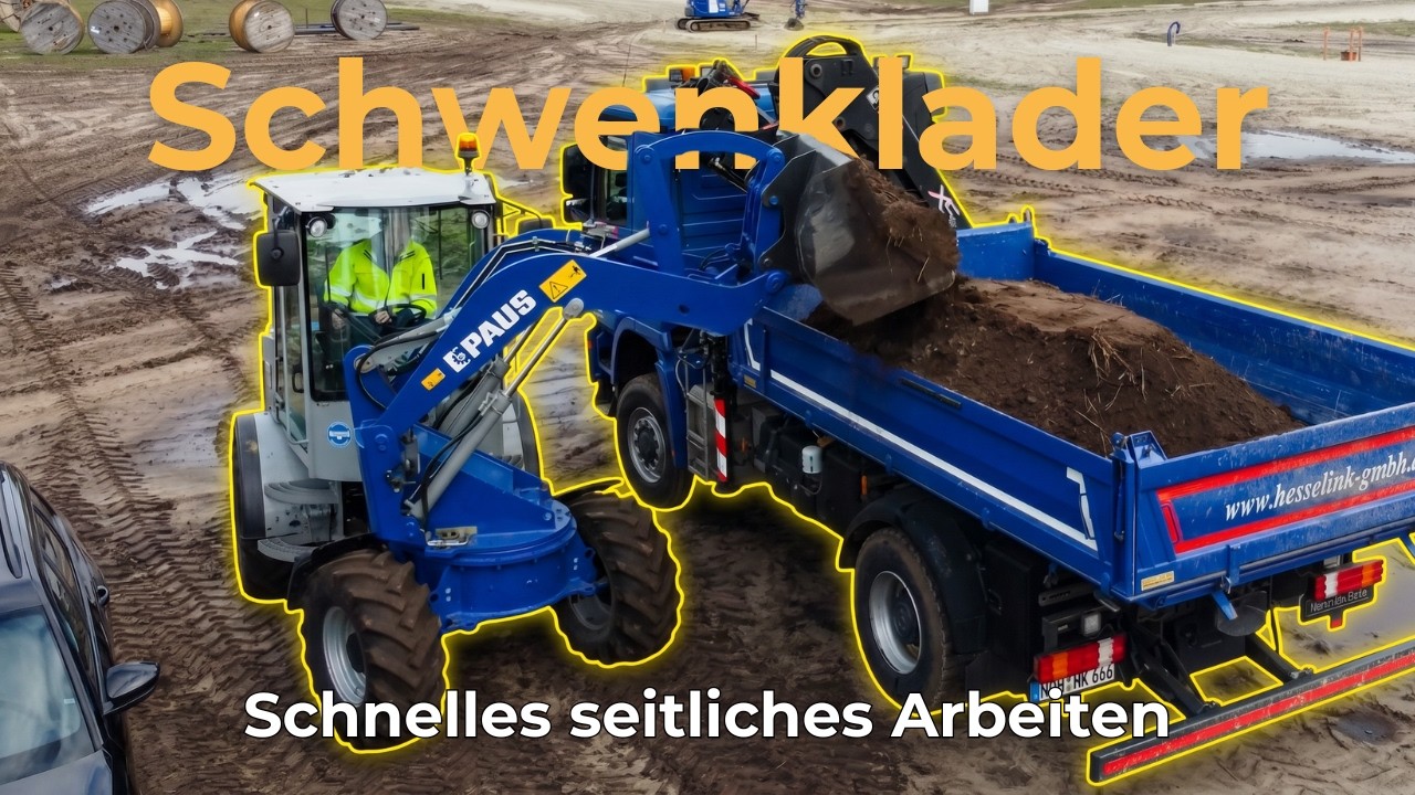 Schnelles seitliches Arbeiten mit dem Paus Schwenklader