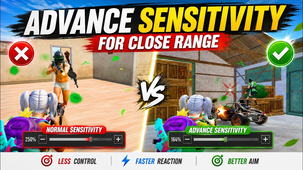 BGMI Advanced Sensitivity Guide 2026Best Settings for Every Gun | Low Recoil + Accurate Hip-Fire!