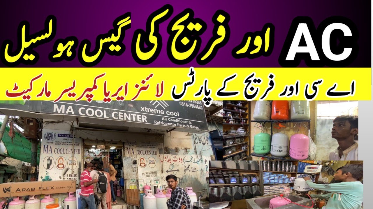 Karachi AC Parts Market Lines Area AC & Fridge Gas Pipes & All Parts