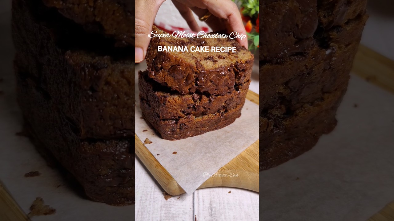 Banana Cake Recipe | Banana Bread | Chocolate Chips 👆💫😍 #shorts #youtubeshorts #recipe