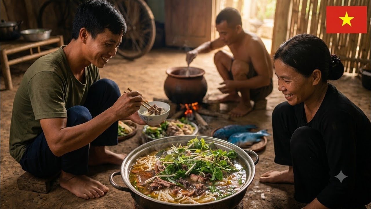 Cơm  Quê Và Lẩu Bò Lá Đắng Rừng Cho Cả Gia Đình#cơmquê