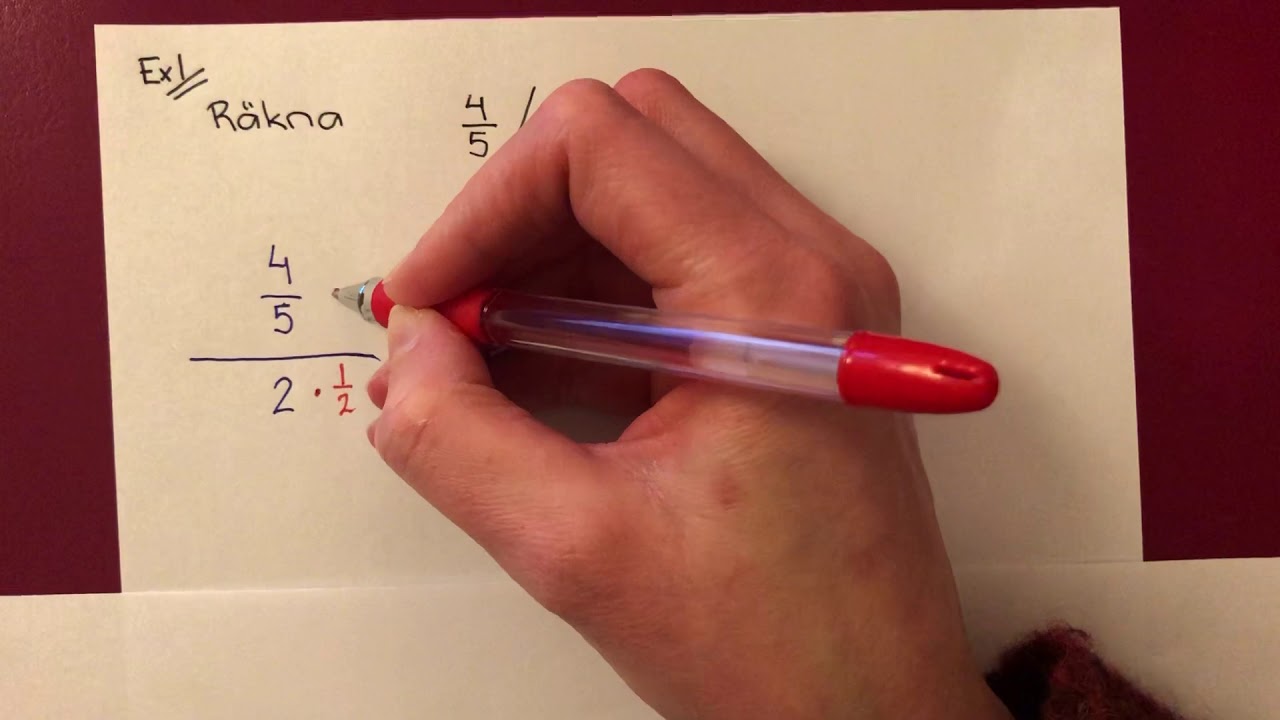 Räkna i bråkform - Division av bråk med heltal