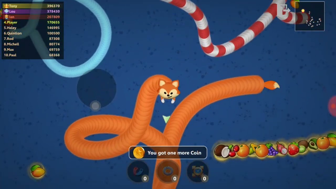Best Worm Zone.io Gameplay Ever - Giant Worm Domination