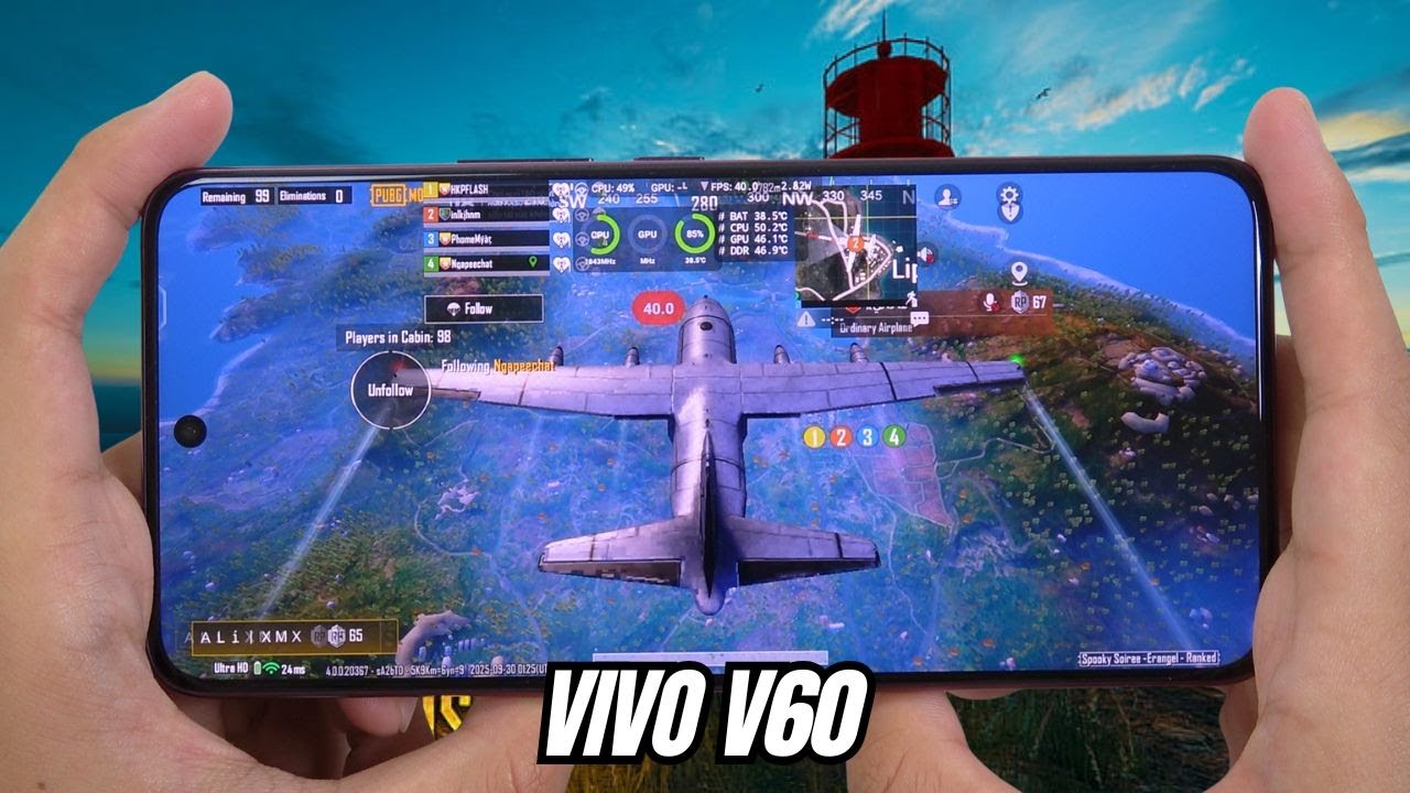 Vivo V60 test game PUBG Max Setting | Snapdragon 7 Gen 4