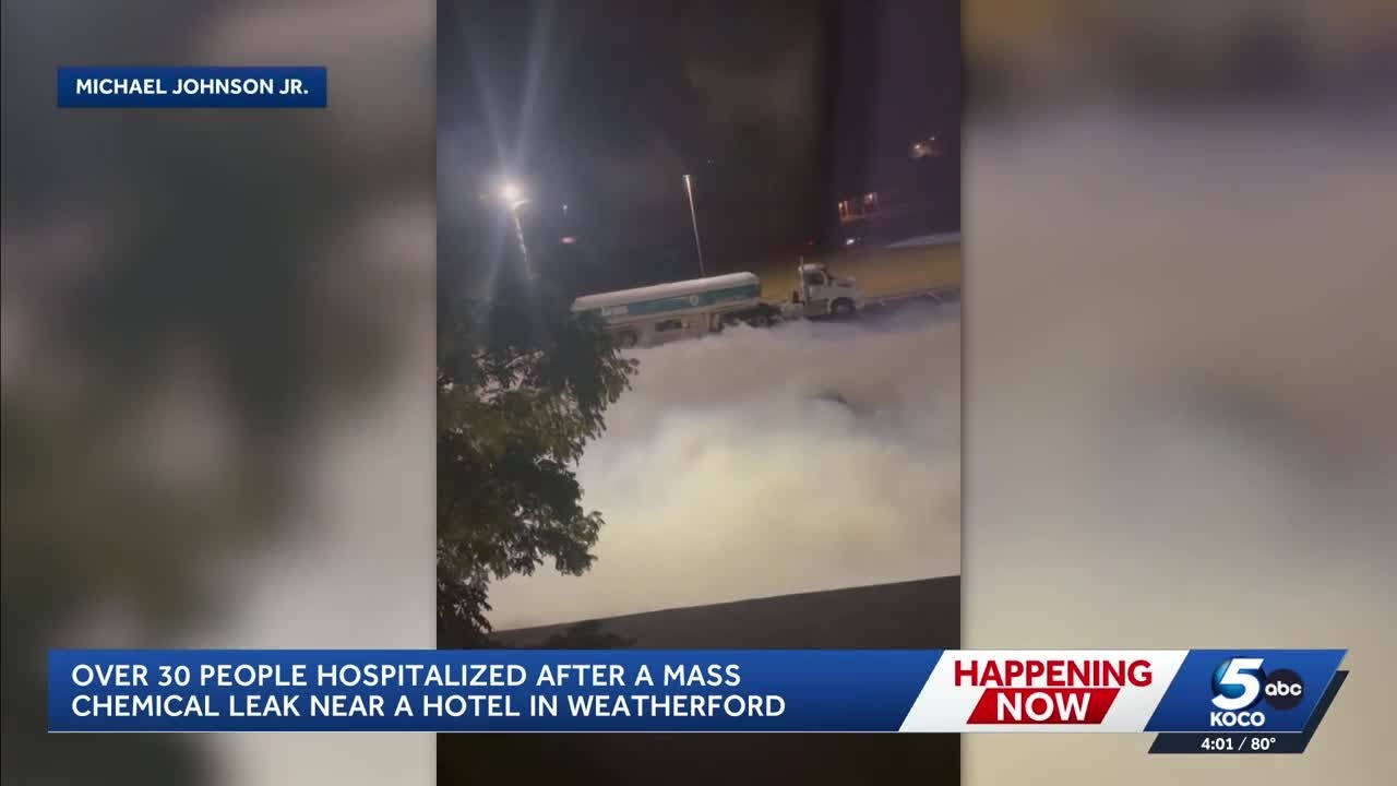 Ammonia leak in Weatherford hotel parking lot leaves 10 critically injured
