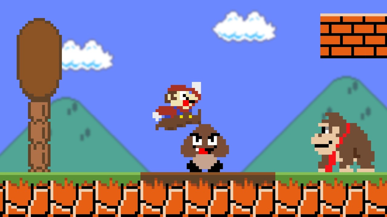 Super Mario Bros., но Марио не может коснуться коричневого цвета!
