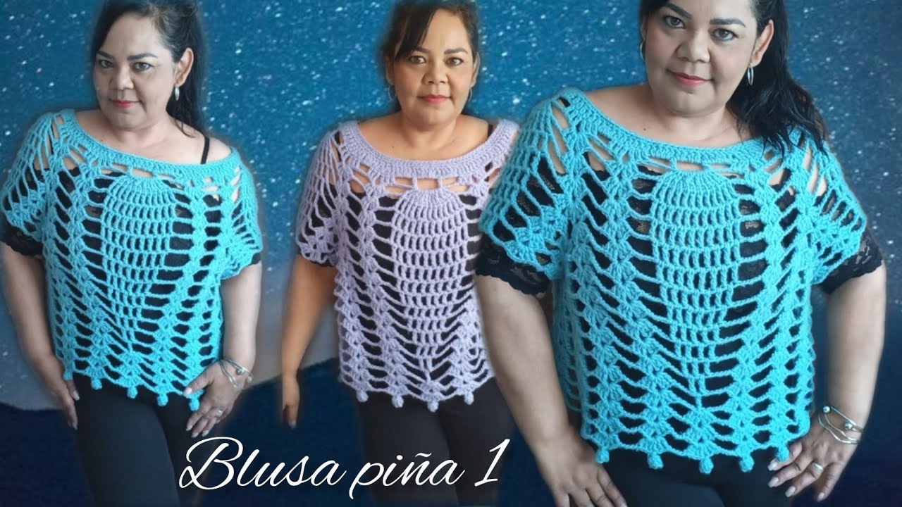 Como hacer Blusa Piña 🍍a crochet norma parte 1 #crochet #tejidos #blusapiñanorma