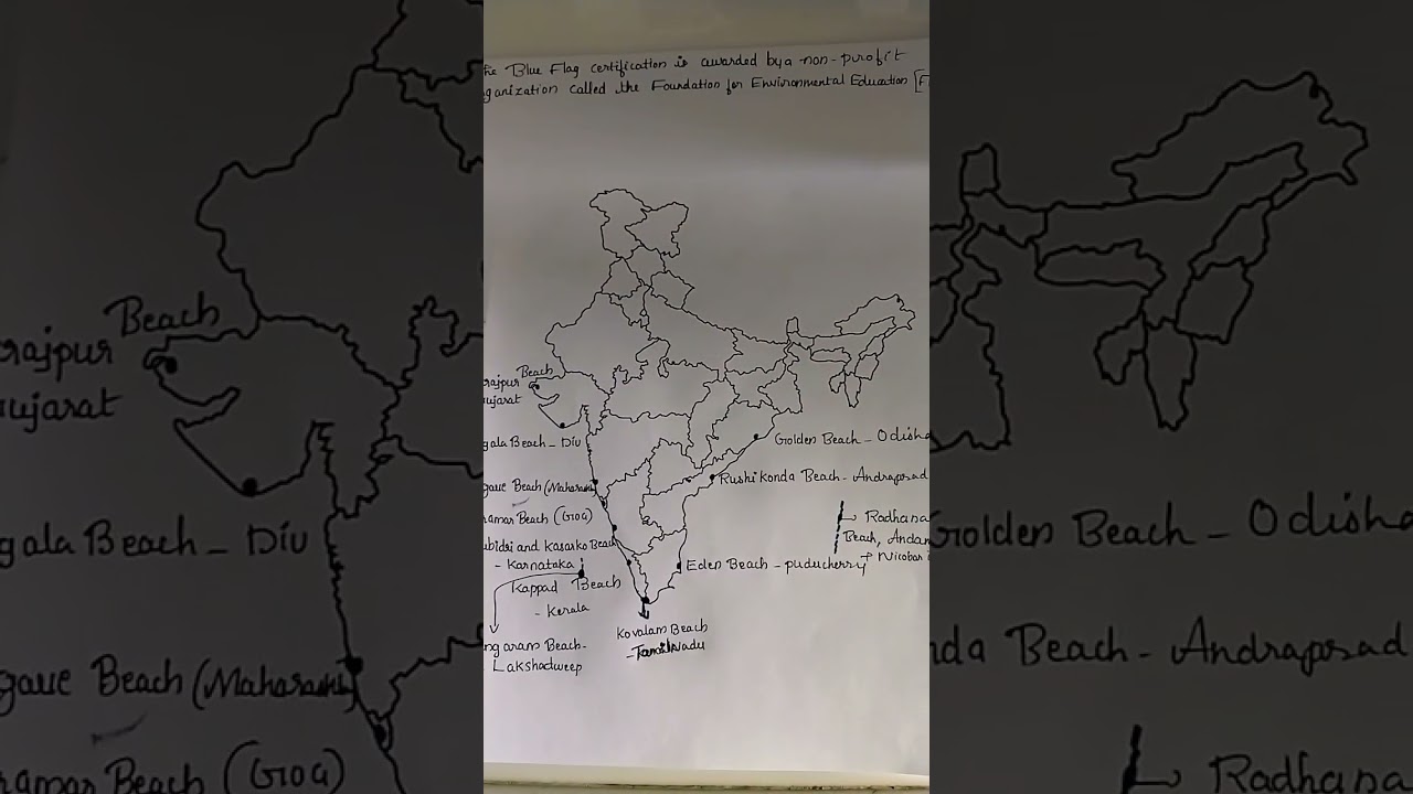 Blue Flag Beaches🌟🇮🇳#youtubeshorts #shorts #india #bharat #map #beach #blueflag