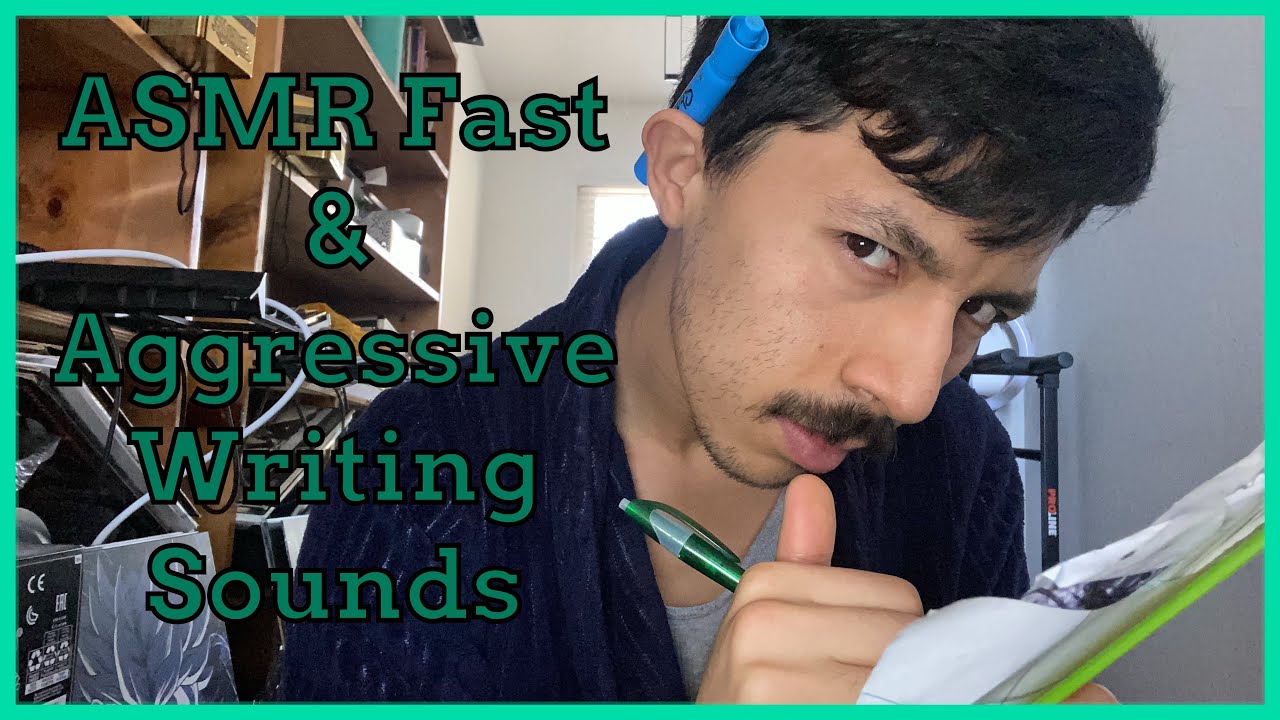 ASMR Fast & Aggressive~ Writing Sounds(pen clicking, scissors, tapping triggers)