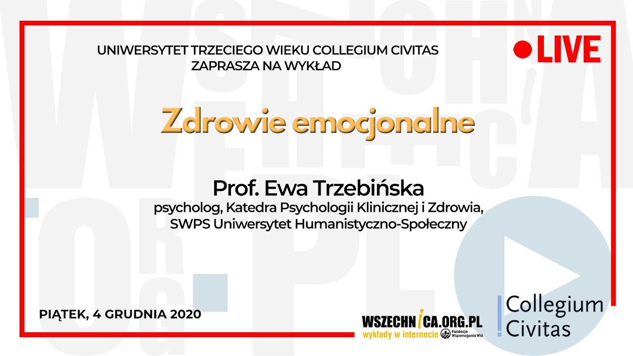 Zdrowie emocjonalne / Prof. Ewa Trzebińska