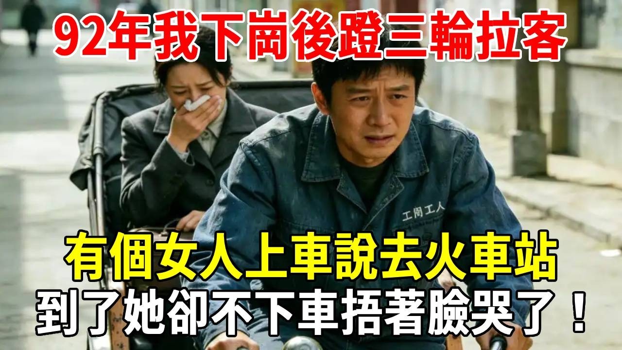 92年我下崗後蹬三輪拉客，有個女人上車說去火車站，到了她卻不下車捂著臉哭了！
