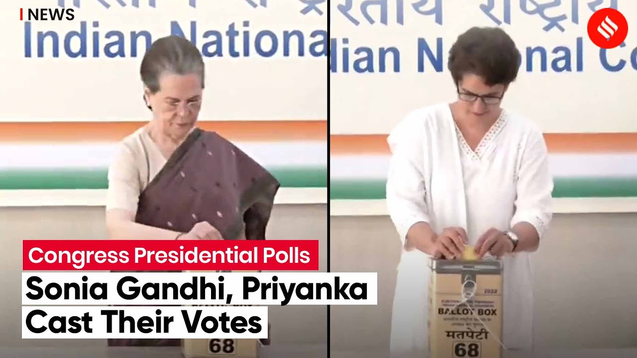 Sonia Gandhi, Priyanka cast their votes as Congress elects its next chief
