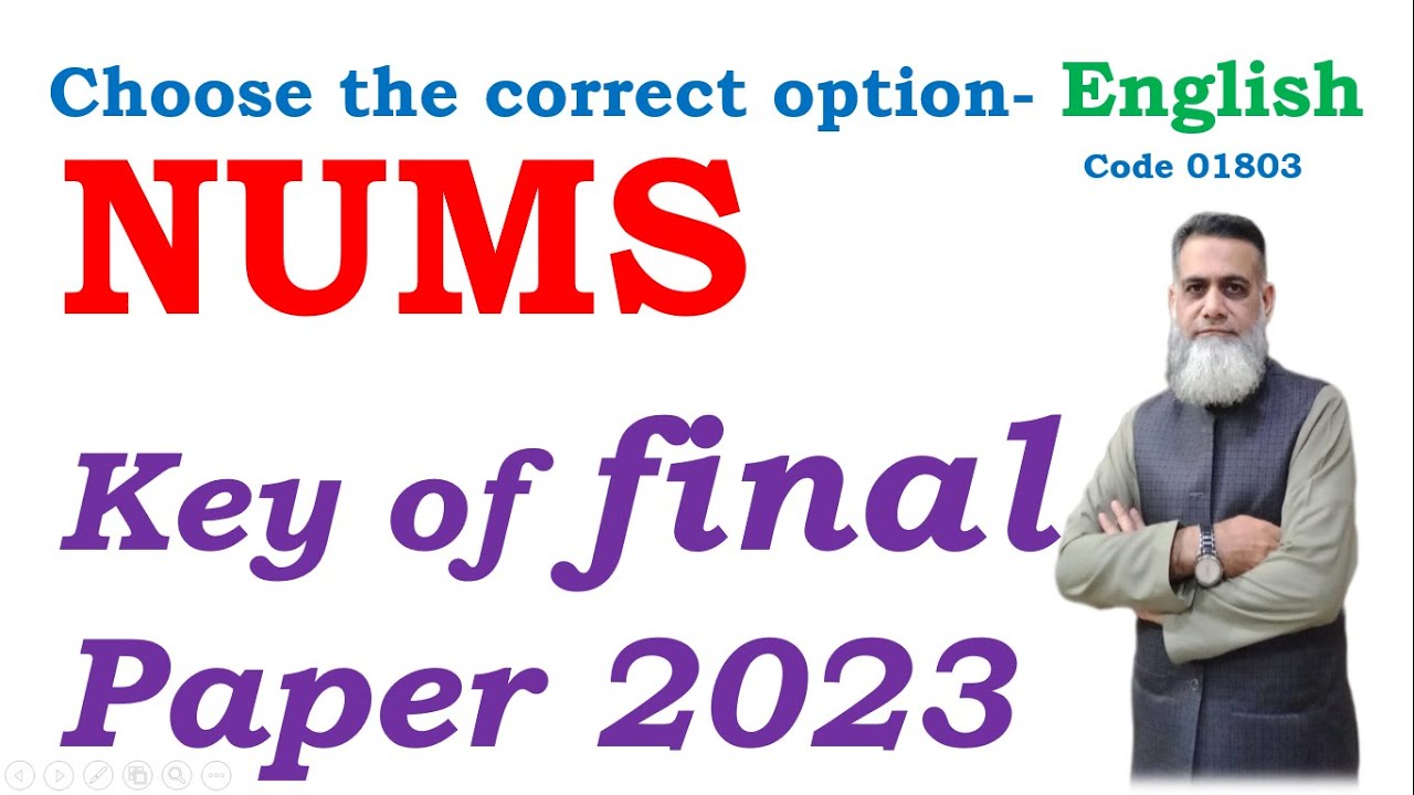 Key of NUMS 2023 - Code 0582