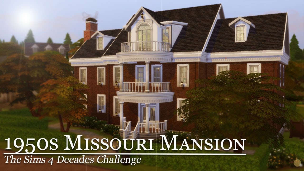 1950s Missouri Mansion | The Sims 4 Speed Build | Decades Challenge