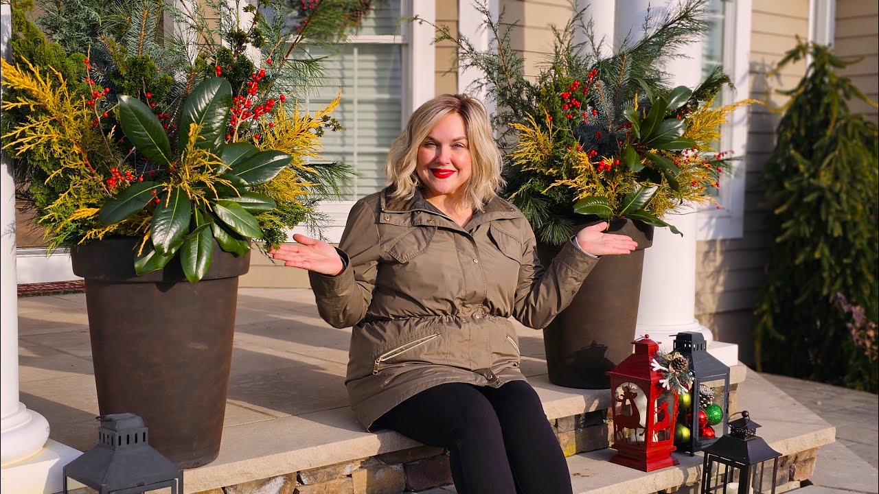 Christmas Front Porch Decor that Wows, AND It's FREE! Easy DIY Holiday Containers and Window Boxes 🎄