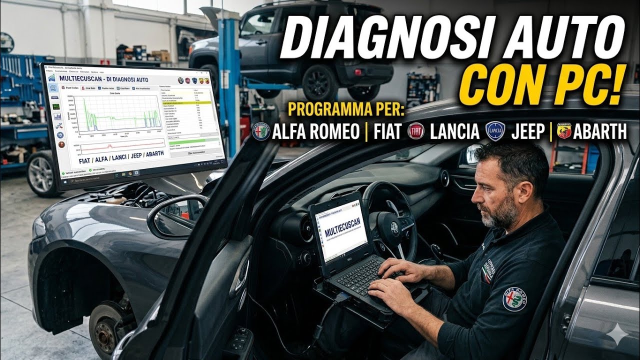 Multiecuscan diagnosi auto FCA Fiat Jeep Alfa Romeo Lancia Ypsilon Delta Bravo 500 Giulietta Mito