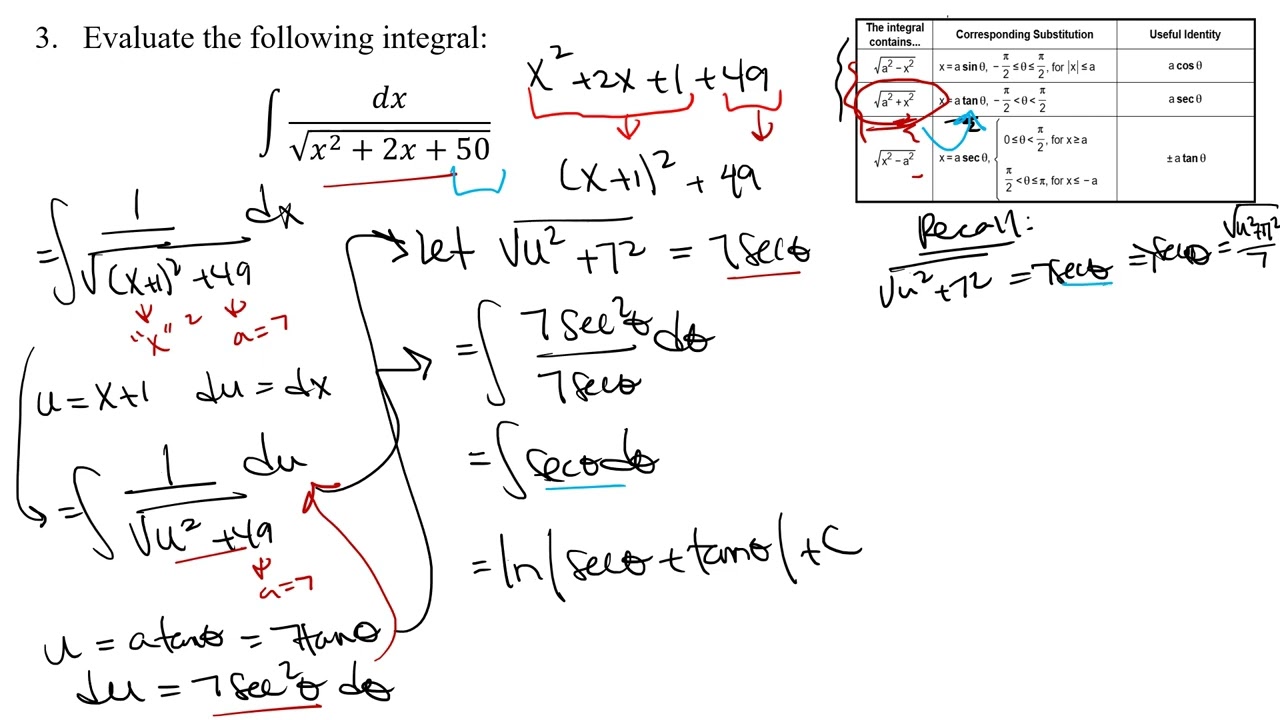 Section 8.4 (Part 2) - Trigonometric Substitution