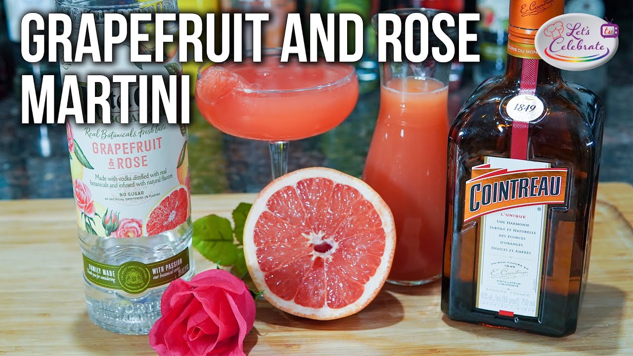 Grapefruit and Rose Martini Cocktail - Sophisticated Citrusy Cocktail