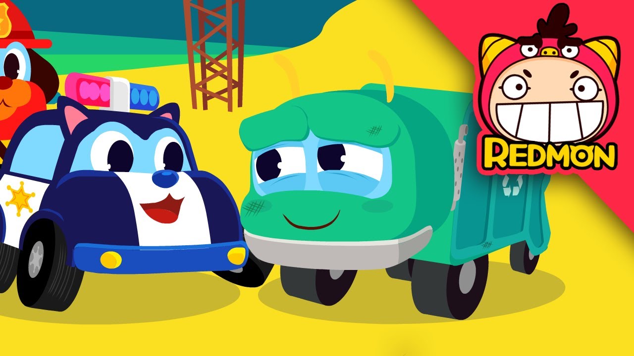 Help the Garbage Truck! | Rescue Car Buddies | Cartoon | REDMON